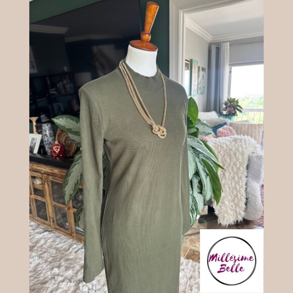 Catherine Olive Green Fitted Dress - Picture 7 of 9